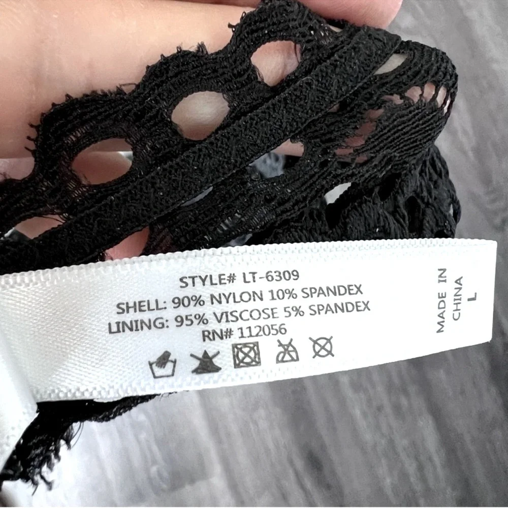 NWOT ZENANA OUTFITTERS Lace Halter Bralette Black L Fairy Grunge Boho Festival - Picture 8 of 16